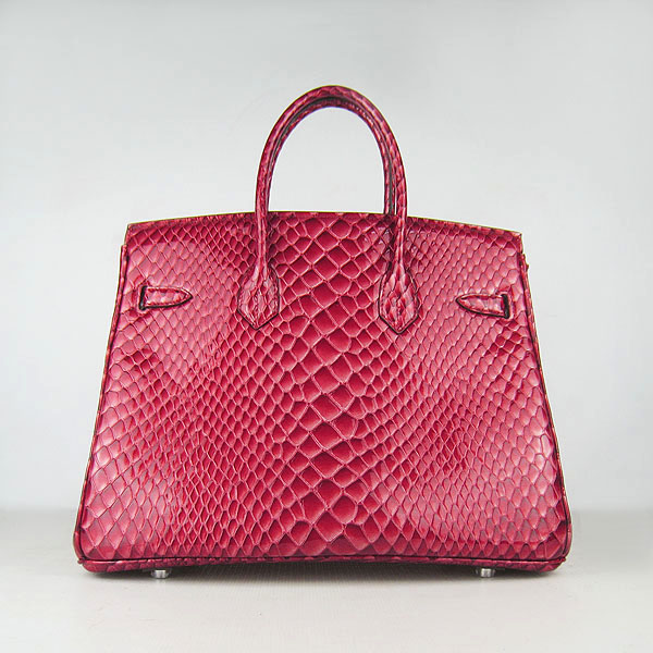 High Quality Fake Hermes Birkin 35CM Fish Veins Leather Bag Red 6089 - Click Image to Close